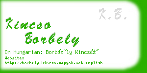 kincso borbely business card